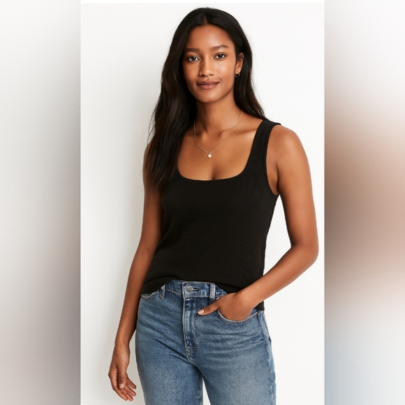 Madewell Tops - Sold NWT Madewell Classic Black Sleeveless Tank Top Size Small